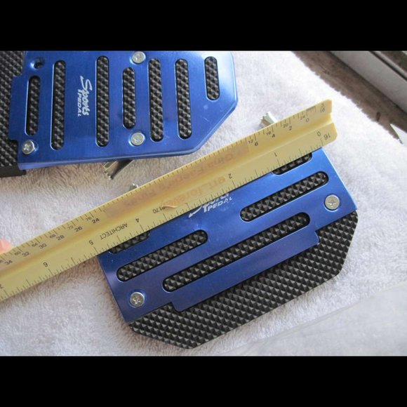 Aluminum Metal Blue Attachable Upgrade Sports Pedals Gas Brake Non Slip Set Auto - Picture 5 of 10